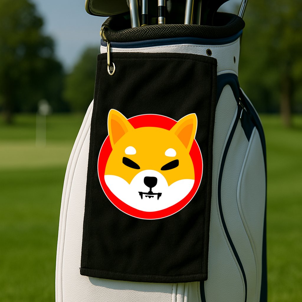 Shiba Inu SHIB Token Crypto Currency Logo Golf Towel