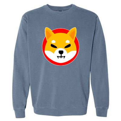 Shiba Inu SHIB Token Crypto Currency Logo Garment-Dyed Sweatshirt