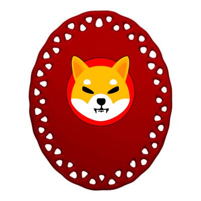 Shiba Inu SHIB Token Crypto Currency Logo Ceramic Oval Ornament