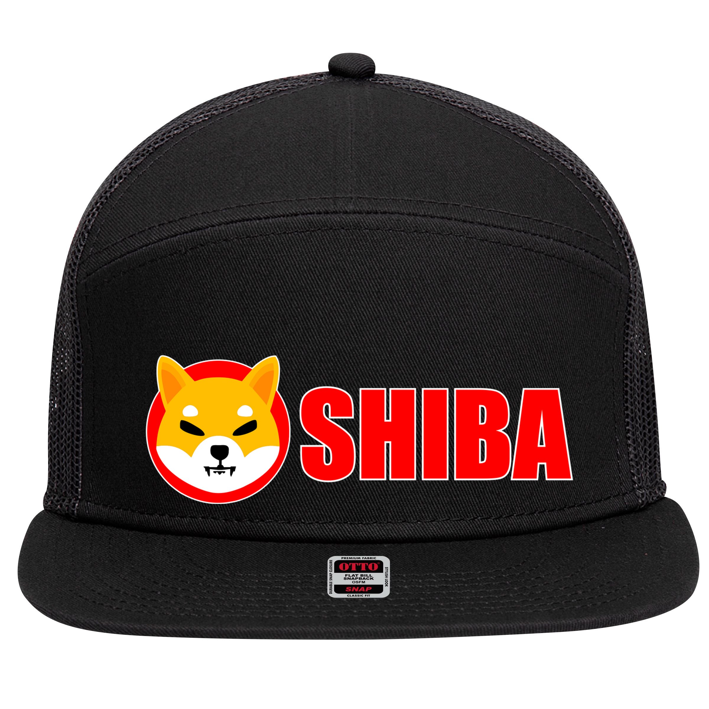 Shiba Inu Token Shib Crypto Currency Dogecoin Killer 7 Panel Mesh Trucker Snapback Hat