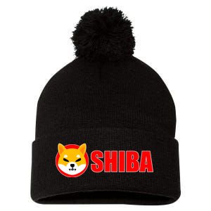 Shiba Inu Token Shib Crypto Currency Dogecoin Killer Pom Pom 12in Knit Beanie