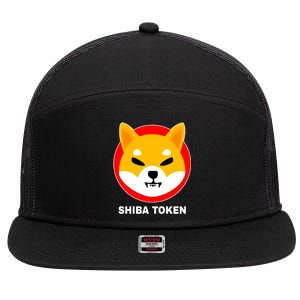 Shiba Token Shib Inu Dogecoin Killer Logo Crypto 7 Panel Mesh Trucker Snapback Hat