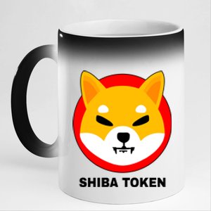 Shiba Token Shib Inu Dogecoin Killer Logo Crypto 11oz Black Color Changing Mug