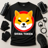 Shiba Token Shib Inu Dogecoin Killer Logo Crypto Cooling Performance Crew T-Shirt