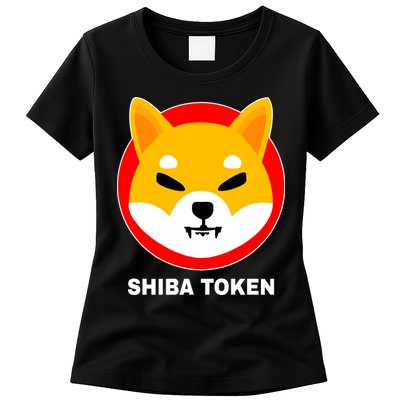 Shiba Token Shib Inu Dogecoin Killer Logo Crypto Womens T-Shirt