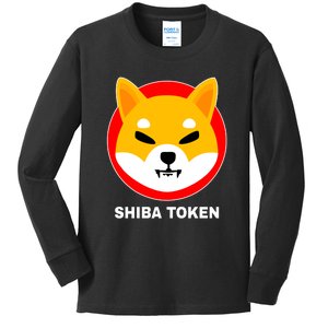 Shiba Token Shib Inu Dogecoin Killer Logo Crypto Kids Long Sleeve Shirt