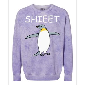 Shieet Funny Penguin Colorblast Crewneck Sweatshirt