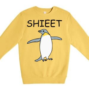 Shieet Funny Penguin Premium Crewneck Sweatshirt