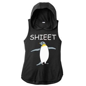 Shieet Funny Penguin Ladies PosiCharge Tri-Blend Wicking Draft Hoodie Tank