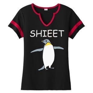 Shieet Funny Penguin Ladies Halftime Notch Neck Tee