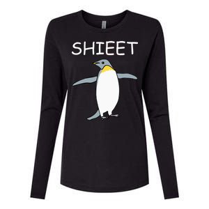 Shieet Funny Penguin Womens Cotton Relaxed Long Sleeve T-Shirt