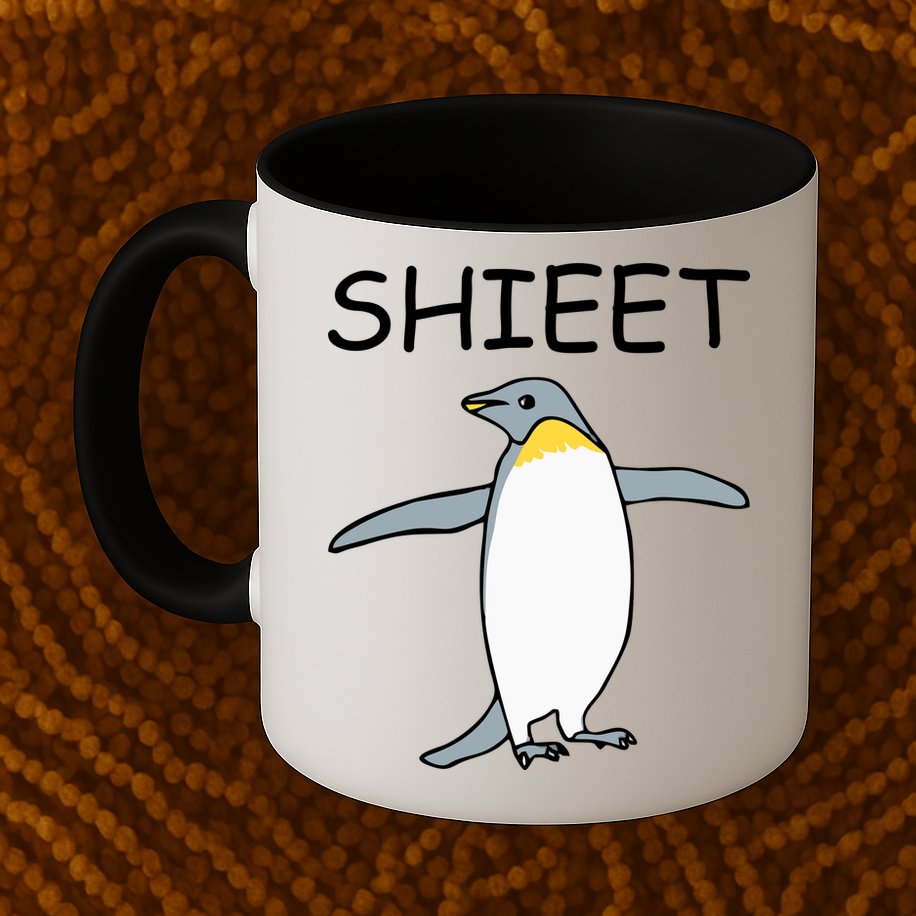 Shieet Funny Penguin Mug