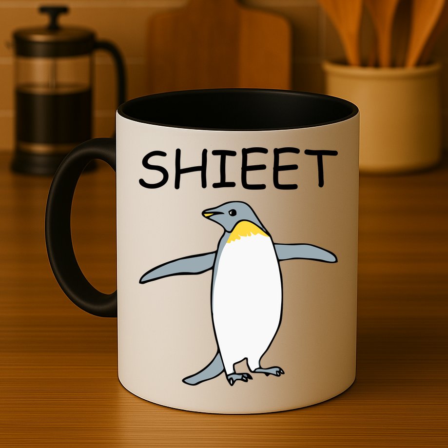 Shieet Funny Penguin Mug
