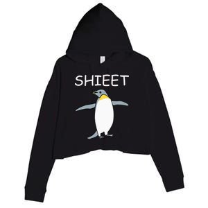 Shieet Funny Penguin Crop Fleece Hoodie