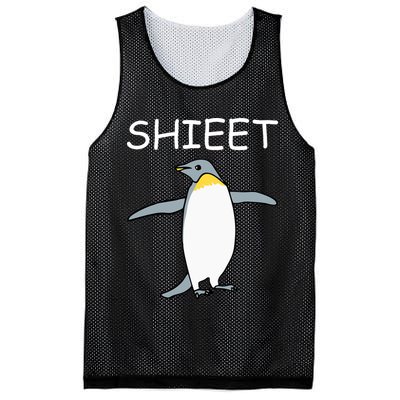 Shieet Funny Penguin Mesh Reversible Basketball Jersey Tank