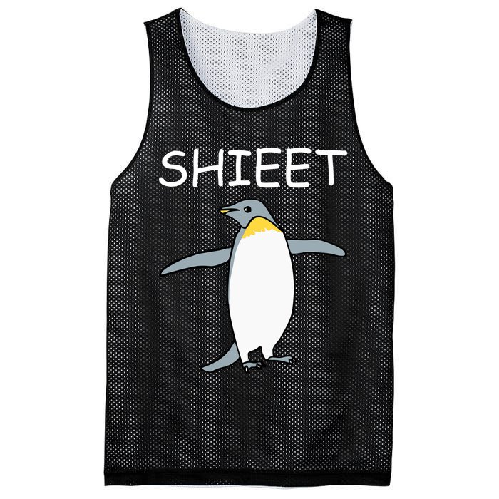 Shieet Funny Penguin Mesh Reversible Basketball Jersey Tank