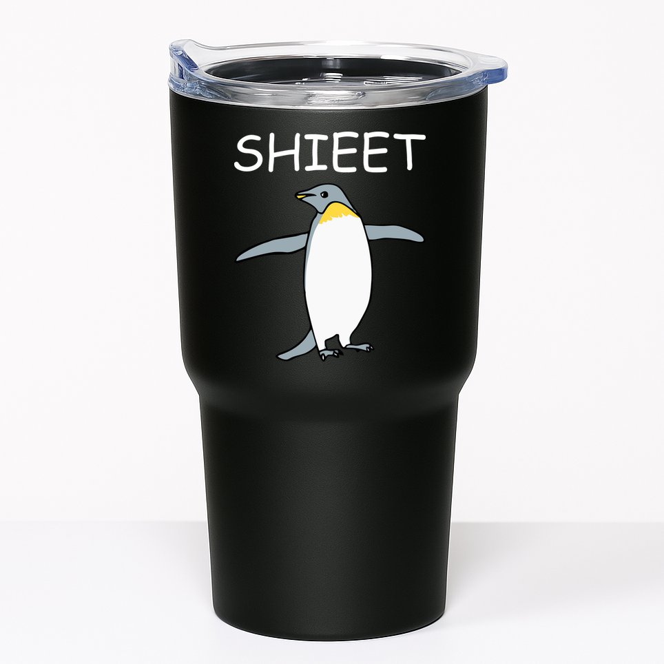 Shieet Funny Penguin Tumbler