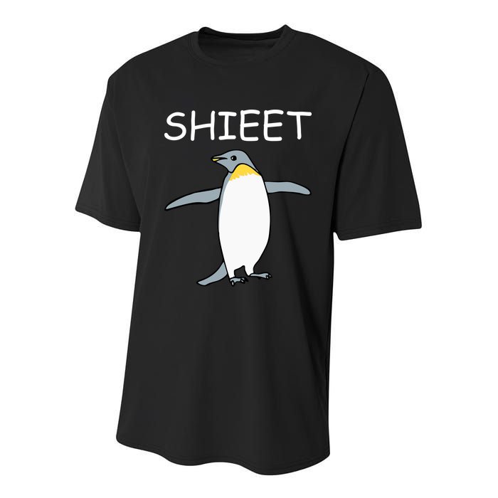 Shieet Funny Penguin Youth Performance Sprint T-Shirt