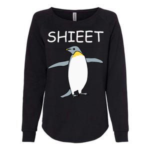 Shieet Funny Penguin Womens California Wash Sweatshirt