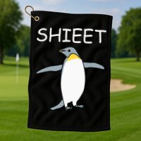 Shieet Funny Penguin Golf Towel