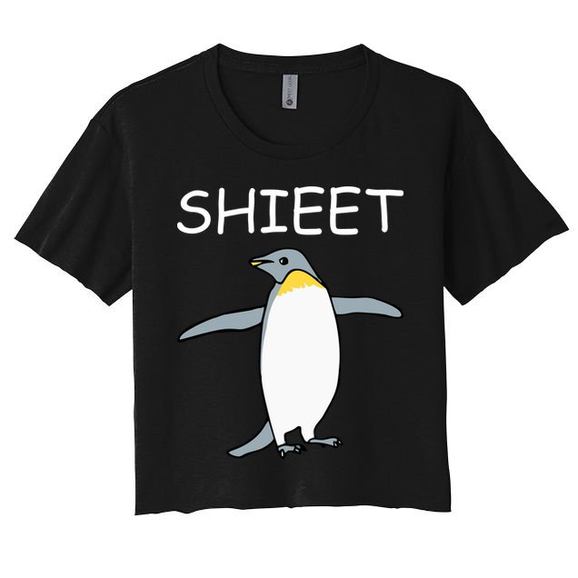 Shieet Funny Penguin Crop Top