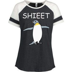 Shieet Funny Penguin Enza Ladies Jersey Colorblock Tee