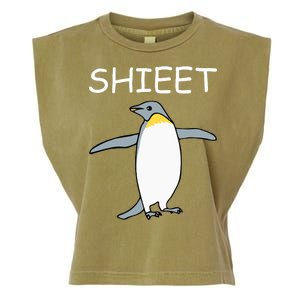 Shieet Funny Penguin Garment-Dyed Women's Muscle Tee