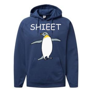 Shieet Funny Penguin Performance Fleece Hoodie