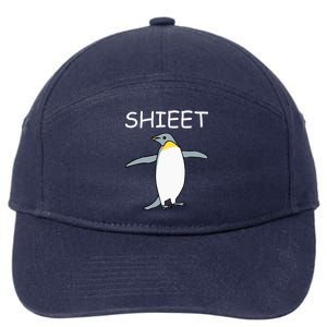 Shieet Funny Penguin 7-Panel Snapback Hat