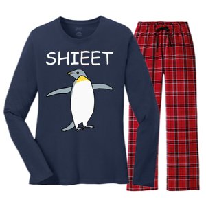 Shieet Funny Penguin Women's Long Sleeve Flannel Pajama Set 