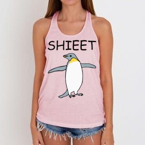 Shieet Funny Penguin Women's Knotted Racerback Tank