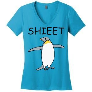 Shieet Funny Penguin Women's V-Neck T-Shirt