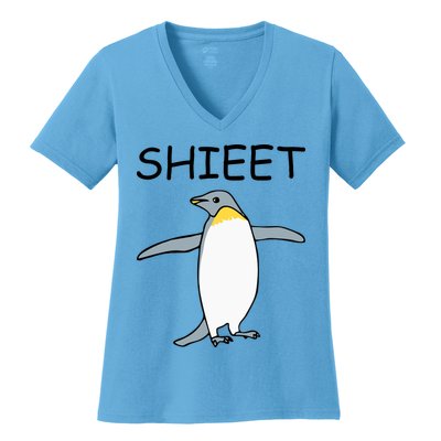 Shieet Funny Penguin Women's V-Neck T-Shirt