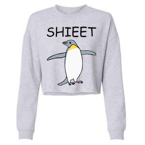 Shieet Funny Penguin Cropped Pullover Crew