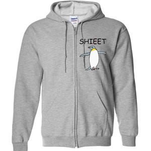 Shieet Funny Penguin Full Zip Hoodie