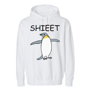 Shieet Funny Penguin Garment-Dyed Fleece Hoodie