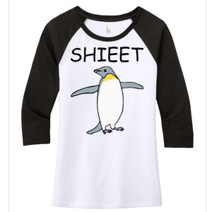 Shieet Funny Penguin Women's Tri-Blend 3/4-Sleeve Raglan Shirt