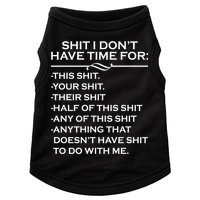 Shit I Don't Have Time For List Doggie Tank