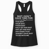 Shit I Don't Have Time For List Womens Tank Top