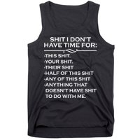 Shit I Don't Have Time For List Tank Top