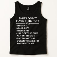 Shit I Don't Have Time For List Tank Top