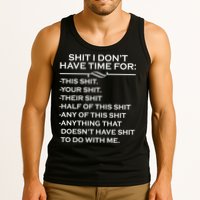 Shit I Don't Have Time For List Tank Top