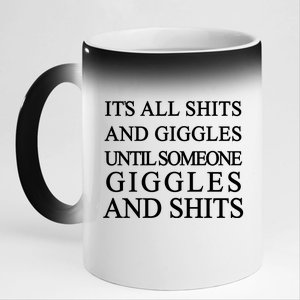 Shits And Giggles Funny Meme 11oz Black Color Changing Mug