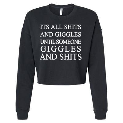 Shits And Giggles Funny Meme Cropped Pullover Crew