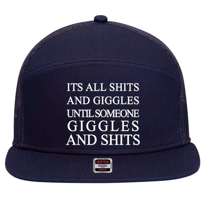 Shits And Giggles Funny Meme 7 Panel Mesh Trucker Snapback Hat