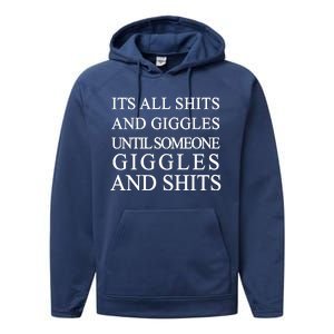 Shits And Giggles Funny Meme Performance Fleece Hoodie