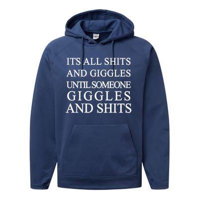 Shits And Giggles Funny Meme Performance Fleece Hoodie