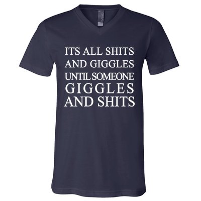 Shits And Giggles Funny Meme V-Neck T-Shirt