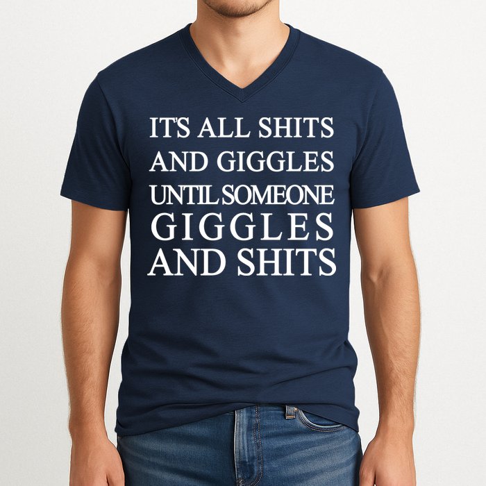 Shits And Giggles Funny Meme V-Neck T-Shirt