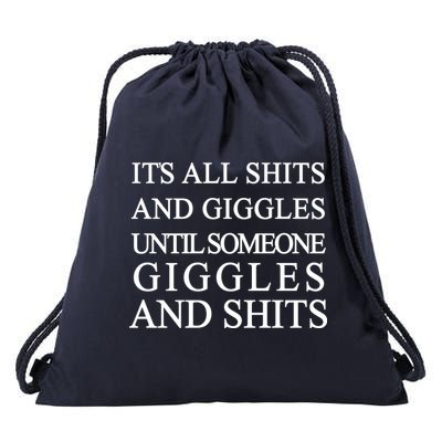 Shits And Giggles Funny Meme Drawstring Bag